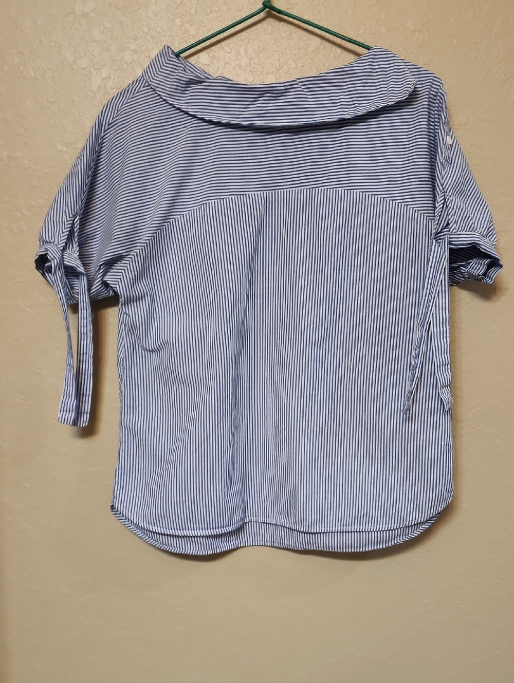 Bossini Blue and White Striped Collar Shirt